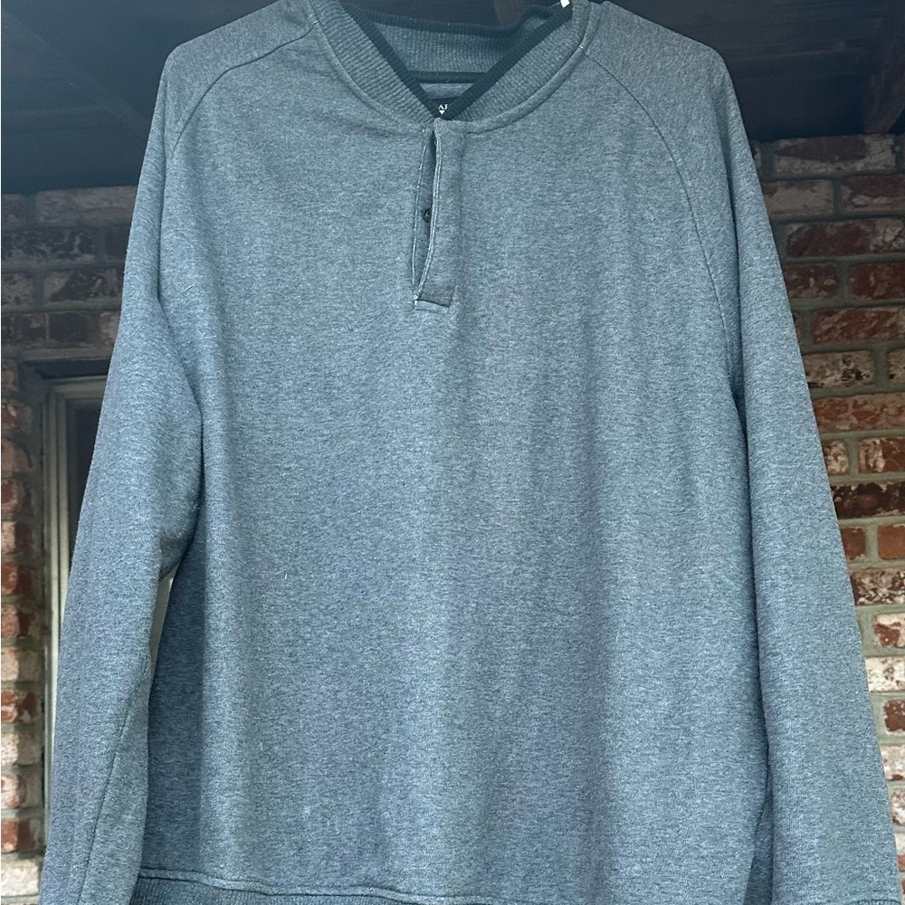 Alfani Gray Long Sleeve Henley Shirt